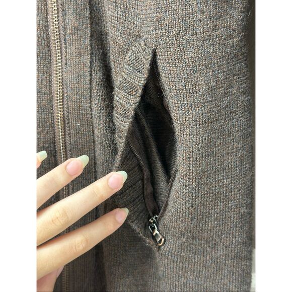 NWOT Athleta Chill Factor High Neck Collar Full Zip Up Wool Blend Sweater Large - Picture 5 of 13